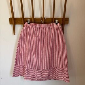 J. Crew red & white striped linen blend skirt. Size M.